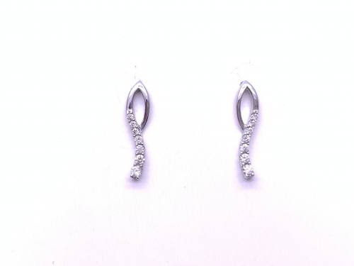 18ct White Gold Diamond Open Swirl Earrings 0.25ct