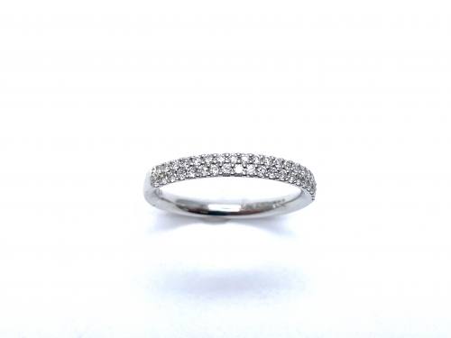 18ct White Gold Pave Diamond Ring 0.30ct