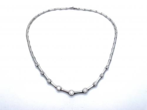 18ct White Gold Diamond Necklet 2.18ct