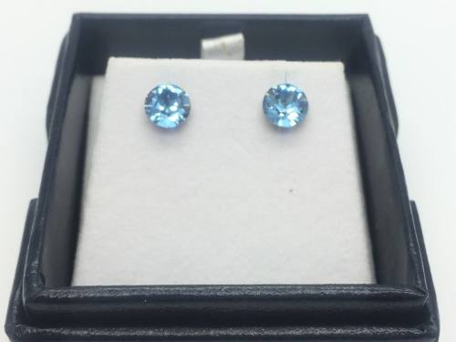 Byzantine Chaton Blue Crystal Stud Earrings
