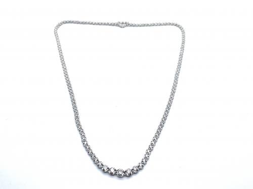 18ct White Gold Graduated Diamond Necklet 3.04ct