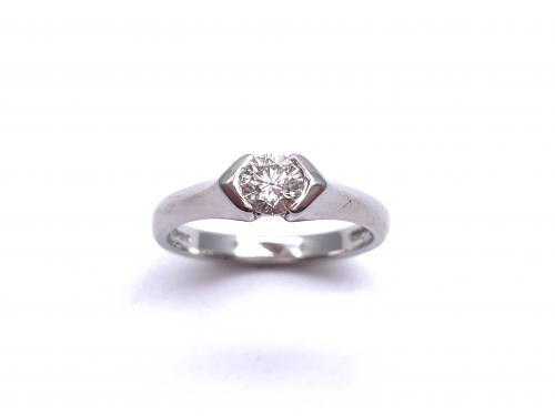 Platinum Diamond Tension set Solitaire Ring 0.40ct