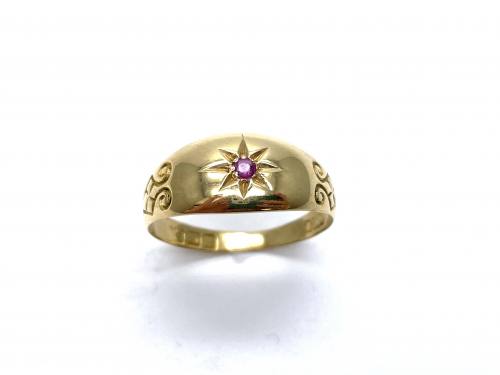 An Old 18ct Yellow Gold Ruby Ring Circa 1910