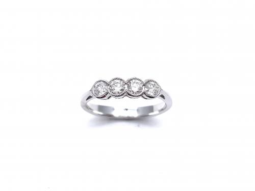 18ct White Gold Diamond 4 Stone Ring 0.48ct