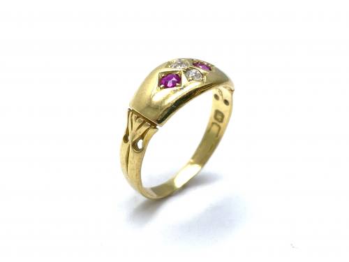 Edwardian 18ct Yellow Gold Ruby & Diamond Ring