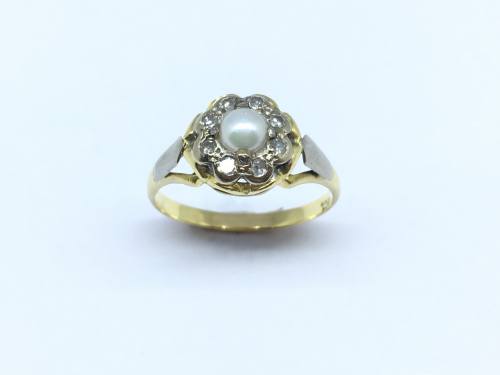 Pearl & Diamond Cluster Ring