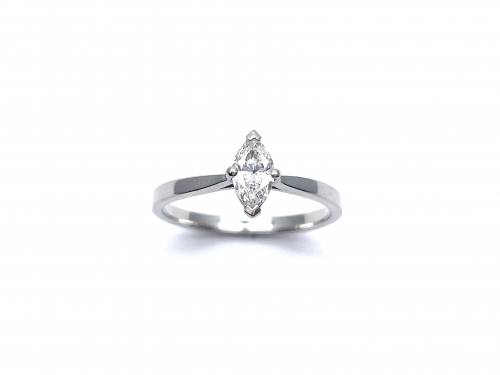 Platinum Marquise Diamond Solitaire Ring 0.36ct