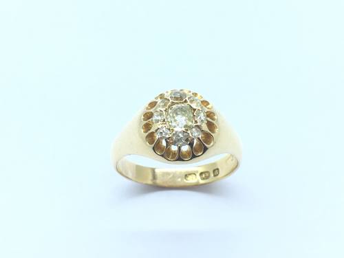 18ct Diamond Cluster Ring Birmingham 1875