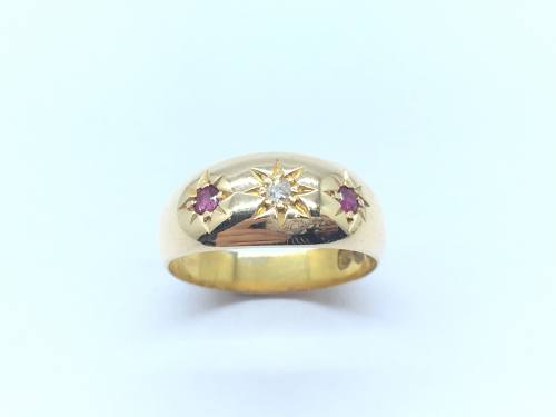 18ct Ruby & Diamond Ring Chester 1904
