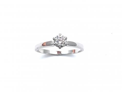 18ct White Gold Diamond Solitaire Ring