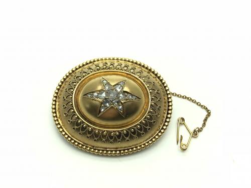 An Old Victorian Style Diamond Star Brooch