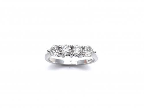 18ct White Gold Diamond 4 Stone Ring 1.18ct