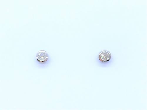 18ct White Gold Diamond Stud Earrings 0.12ct