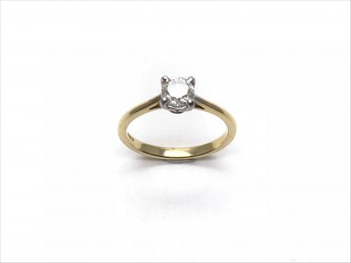 18ct Yellow Gold Diamond Solitaire Ring 0.54ct