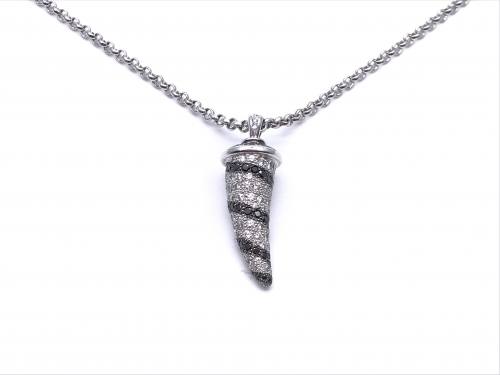 Black & White Diamond Pendant & Chain