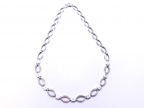 18ct White Gold Diamond Necklet