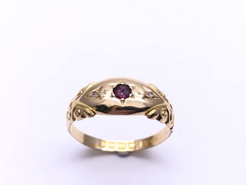 Edwardian 18ct Ruby & Diamond Ring Birmingham 1906