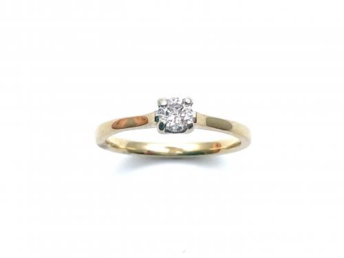 9ct Yellow Gold Diamond Solitaire Ring 0.29ct