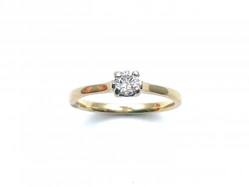 9ct Yellow Gold Diamond Solitaire Ring 0.29ct