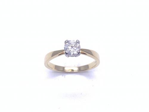 18ct Yellow Gold Diamond Solitaire Ring 0.52ct