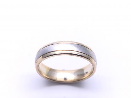9ct 2 Colour Plain Wedding Ring