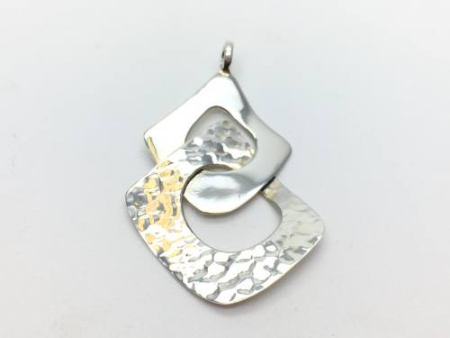 Silver Intertwined Squares Pendant