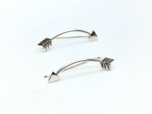 Silver Arrow Crawler Earrings