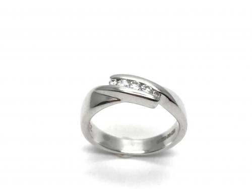 9ct White Gold CZ Band Ring
