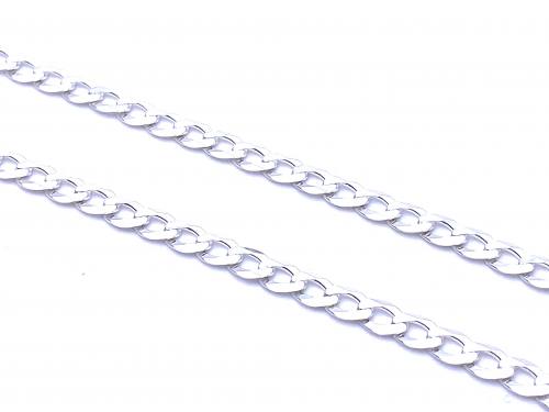 Silver Flat Open Curb Bracelet 7 1/4 inch
