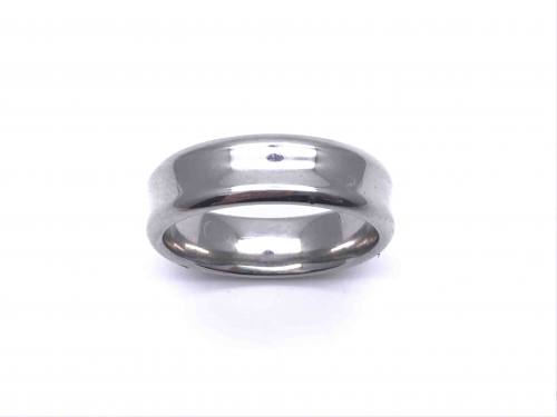 Palladium Concave Plain Court Wedding Ring 7mm