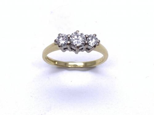 18ct Diamond Three Stone Ring 0.50ct