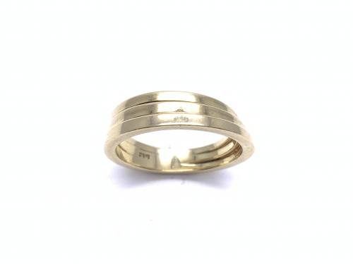 9ct Yellow Gold Fancy 3 Band Ring