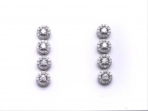18ct White Gold Diamond Drop Earrings 0.60ct