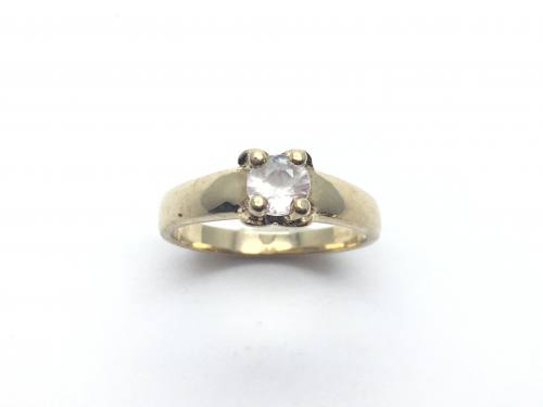 9ct Yellow Gold CZ Solitaire Ring