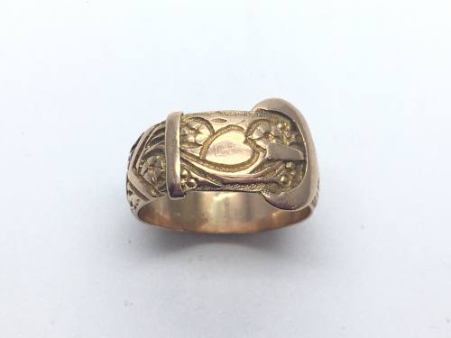 Georgian 9ct Rose Gold Buckle Ring 1916