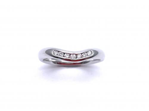 18ct White Gold Diamond Set Wishbone Ring 0.13ct