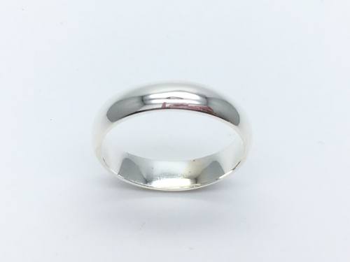 Silver D Shaped Wedding Ring 6mm Z plus 2