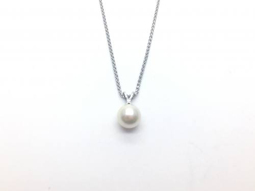 9ct Freshwater Pearl Pendant & Chain 16 Inch