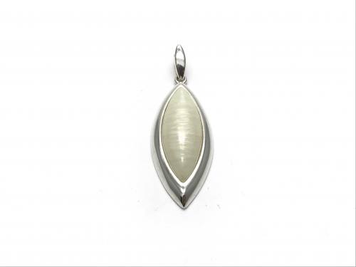 Silver Marquise Mother of Pearl Pendant
