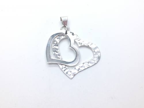 Silver Double Open Heart Pendant
