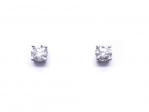 18ct White Gold Diamond Solitaire Earrings 1.56ct