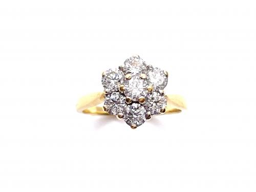 18ct Yellow Gold Diamond Cluster Ring