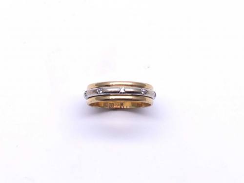 18ct 2 Colour Diamond Spinning Ring