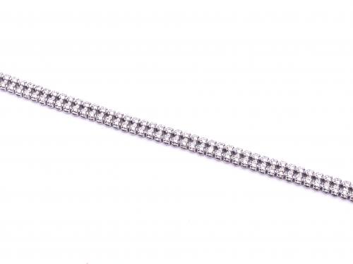 18ct White Gold Diamond Tennis Bracelet 2.18ct