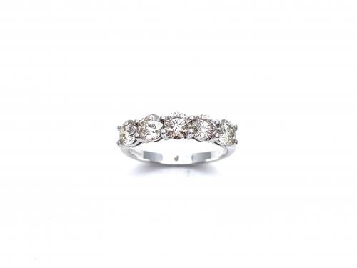 18ct White Gold Diamond 5 Stone Ring 1.62ct