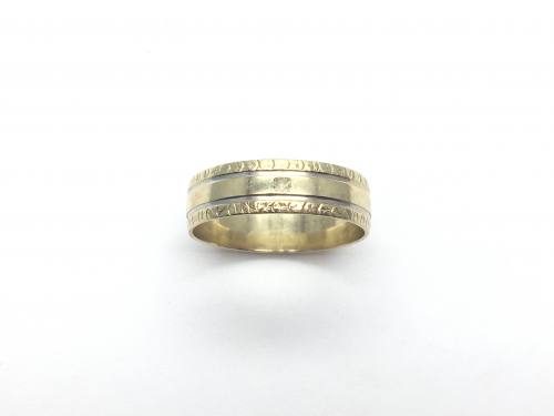 9ct Yellow Gold Pattened Wedding Ring