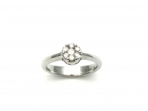 9ct White Gold Diamond Cluster Ring