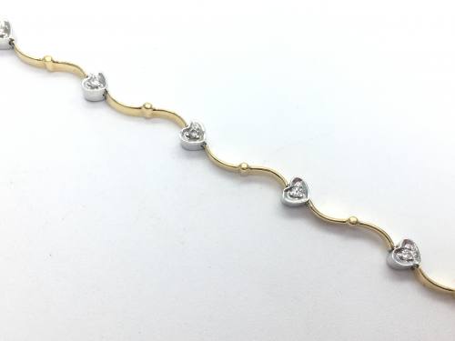 Diamond Hearts Bracelet 7 1/2 inch