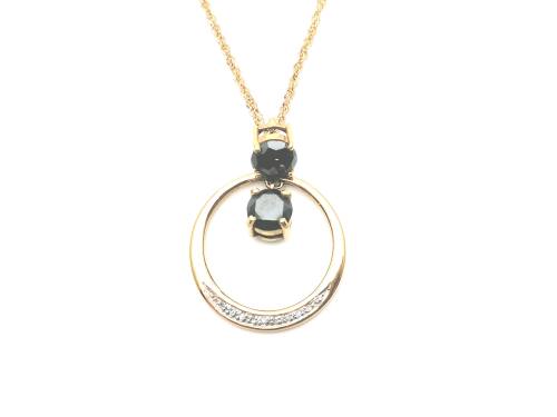 9ct Black & White Diamond Pendant