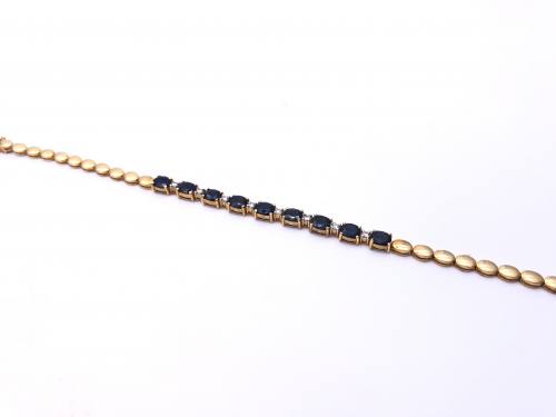 Sapphire & Diamond Bracelet 7 1/2 Inch